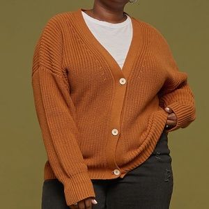 Tradlands Shelter Cotton Cardigan Sweater, Size Medium, NWT, Color Burnt Sienna